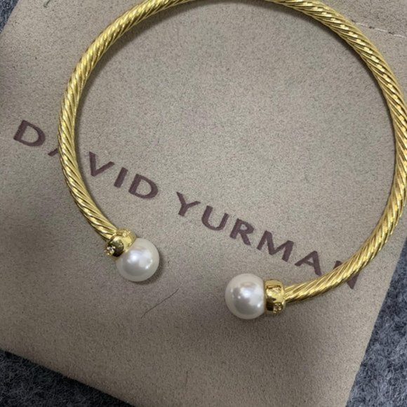 David Yurman  3mm Pearl Cable Classic Bangle - Picture 4 of 6